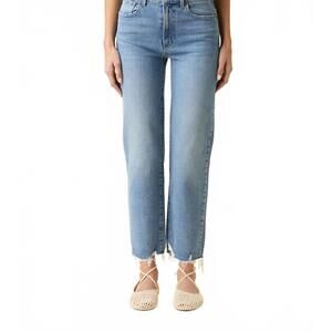 NEW LE JEAN sabine straight leg high-rise jeans in valley